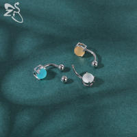 ZS-Anillo de Ombligo de acero inoxidable para mujer, Piercing redondo, joyería de Ombligo, cristal de corazón, 14G, 1 unidad - details 6
