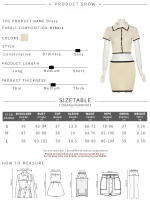 Conjunto de 2 piezas acanalado para mujer, Top corto con cuello tipo Polo y botones y minifaldas, ropa de calle elástica elegante - details 0