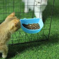 Práctico alimentador de comida para mascotas pequeño de plástico, gran capacidad, extraíble, bebedero para mascotas, alimentador, cuenco colgante lavable para mascotas, conejo - details 3