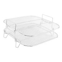 Estante cuadrado de dos capas para freidora de aire, accesorios de acero inoxidable para deshidratador, 4,2-5. 8qt - details 4