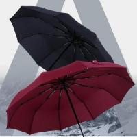Paraguas plegable automático a prueba de viento para mujer, grande e impermeable con tono negro, 10K - details 0