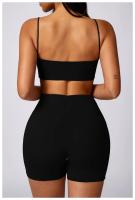 Ropa cómoda de yoga para mujeres, corbatas cortas sin mangas, material de nailon de estilo sólido - details 3