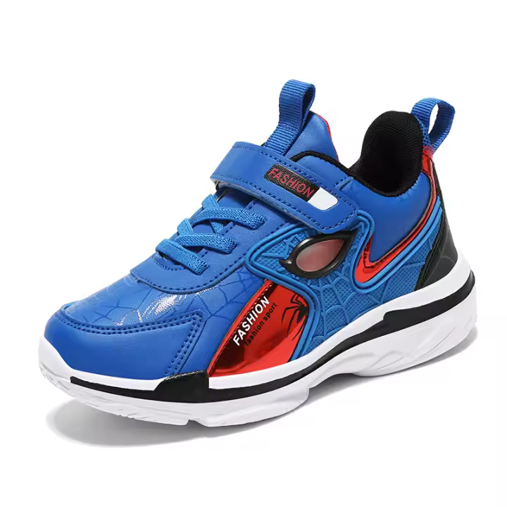Zapatos de tenis antideslizantes para exteriores deportivos impermeables para niños con arañas de dibujos animados de marca, zapatos informales para correr 4 - 1