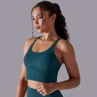 Sujetador de yoga sin costuras para mujer, sujetador deportivo cruzado de alto impacto, a prueba de golpes, top corto, transpirable, antisudor - details 2