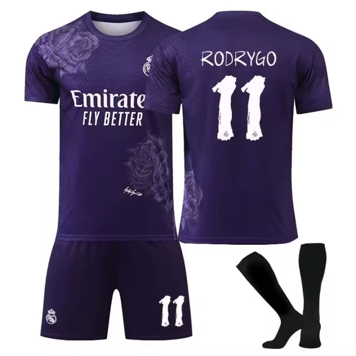 Conjunto de Camiseta de Fútbol Real Madrid Y3 Edición de Colaboración Púrpura - 1