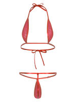 Bikini Tanga de Bronceado de Cuero Patente Talla Grande Traje de Baño Sexy para Mujeres - details 23