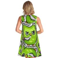 Vestido Duo de búho sin mangas informal para mujer, divertido pájaro verde, viajes personalizados, D-Duogos - details 49