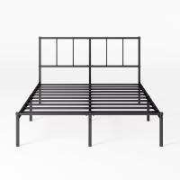 Cama 150x190 cm - Altura 36 cm con Almacenamiento Debajo de la Cama - Marco de la Cama de Plataforma de Metal - Negro - details 20