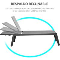 Hamaca de Aluminio para Exteriores Respalda Reclinable en 5 Posiciones Carga de 120 kg - details 13