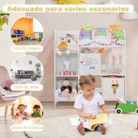 Estantería Infantil de Madera y Tela 5 Estantes y 2 Cajones Ideal para Dormitorio Salón Guardería - details 7