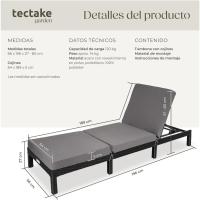 Taburete de Jardín Exterior de Ratán y Acero Tumbona de Piscina con Resaldo Ajustable en 6 Posiciones Tumbona de Playa Estable y Resistente a Intemperie Limpieza Fácil - details 2