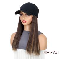 Gorra de béisbol negra sintética con peluca, postizo Natural, peluca de sombrero ajustable, pelo largo y liso de Bob esponjoso de una pieza - details 10