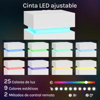 Piezas Mesita Noche con Estación de Carga, Mesita Noche con Luz LED, 2 Cajones, 2 Puertos, 2 Enchufes, Mesita Noche para Dormitorio, Blanco, NTS23ws-2 - details 4