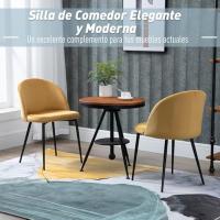 Juego de 2 Sillas de Comedor con Asiento y Respaldo Acolchados con Cubierta de Terciopelo Suave y Diseño Moderno Carga 120 kg 49x50x77 cm - details 3