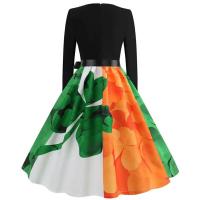 Vestido de fiesta elegante con estampado de notas musicales, vestidos Midi informales Retro Vintage para primavera y otoño - details 37