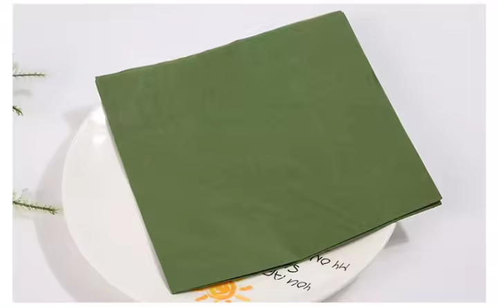 Servilletas de cóctel de papel verde desechables, 100 Uds., 3 capas, bebidas en relieve, boda, suave, para fiesta de cumpleaños, despedida de soltera - 1