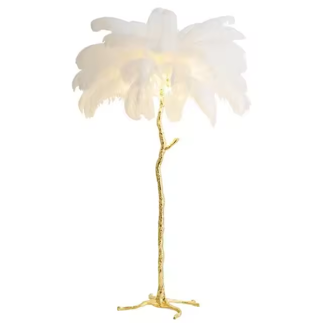Lámpara de pie con plumas, luminaria moderna para sala de estar, restaurante, oficina, dormitorio, decoración de plumas - 1