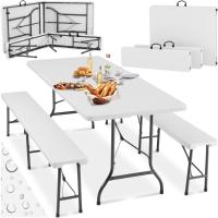 Juego de Mesa Plegable de Acero Set de Mesa de Camping con 2 Sillas Mesa de Jardín al Aire Libre - details 0