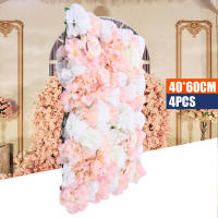 Panel de flores artificiales para pared, decoración de escenario de boda, Panel de seda, Fondo de pared, 4 piezas, 24x16 pulgadas - details 0