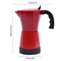Cafetera eléctrica de 300ML, máquina de café Moca Con Base, 480 vatios, aleación de aluminio, Color Rojo - details 1