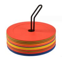 Disco de marcador de conos planos de fútbol, 10 piezas, marcadores de entrenamiento de agilidad de velocidad para deportes de baloncesto, equipo de entrenamiento portátil - details 0