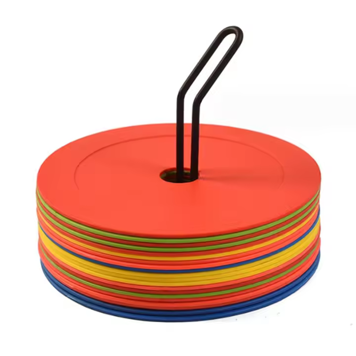 Disco de marcador de conos planos de fútbol, 10 piezas, marcadores de entrenamiento de agilidad de velocidad para deportes de baloncesto, equipo de entrenamiento portátil - 1