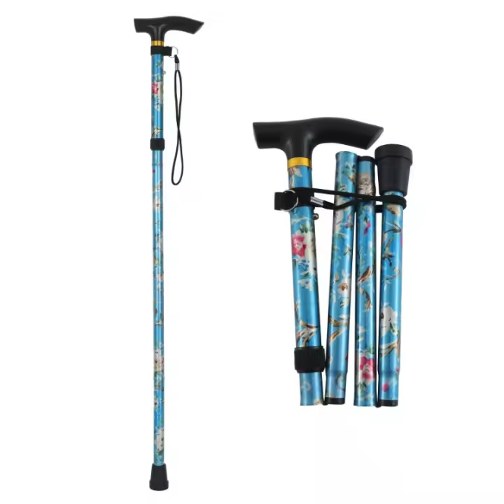 Bastones de Trekking Plegables 7075-T6 - Bastones Telescópicos Ajustables para Senderismo/Trail, Diseño Estampado Exclusivo con Empuñadura Antideslizante - 1