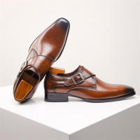 Zapatos de cuero con hebilla de monje, zapatos de vestir para hombre de negocios, zapatos de cuero estilo británico para hombre - details 10