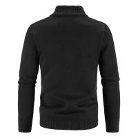 Suéter de punto con cuello abierto para hombre, abrigo de lana con cremallera de Color sólido adelgazante, Top para hombre - details 8