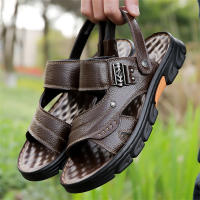 Zapatillas de hombre nuevas de verano con suela suave para papás de mediana edad y mayores, sandalias de playa de doble propósito para hombre - details 16