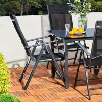 2X Sillas de Jardín Plegables Antracita Asiento Ligero Aluminio Silla Reclinable 8 Posiciones hasta 120Kg - details 6
