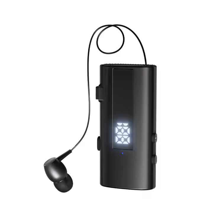 K92 Lavalier Business Auriculares inalámbricos Bluetooth 6,0 llamadas/música 30-50 horas recordatorio de vibración micrófono auriculares con cancelación de ruido - 1