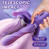 Leten Dildo G-Spot Rabbit Vibrador Estimulador de Clítoris 3 en 1 Juguetes Sexuales Vibradores de Empuje y Golpe para - details 5