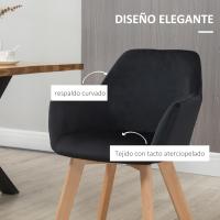 Pack de 2 Sillas de Comedor Modernas Tapizado de Terciopelo, Resalto de Brazo, Patas de Madera - details 13