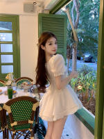 Vestido de Princesa veraniego para Niñas Cuello Cuadrado, Mangas de Burbuja, Cintura Ajustable para Lucir Delgada Versión Coreana - details 8