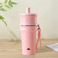 Botella térmica creativa de acero inoxidable 304 con pajita, taza de bebida fría a la moda de 710ml, termo portátil a prueba de fugas para oficina - details 3