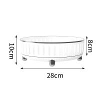 Organizador de maquillaje giratorio de 360 grados para tocador, almacenamiento de cosméticos con compartimentos para Perfumes, blanco, A - details 3