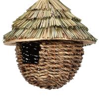 Casa para pájaros, 3 uds., casa colgante tejida a mano para anidar, nido de pájaros de césped Natural para jardín, Patio - details 1