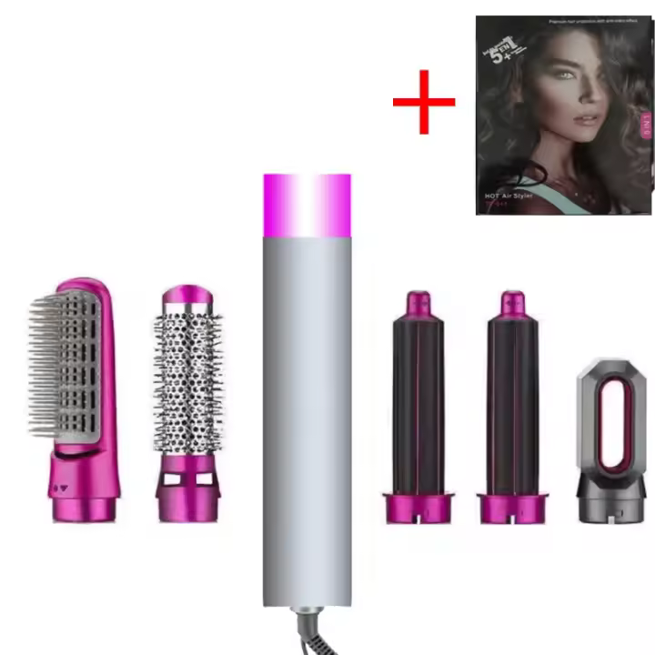 Para secador de pelo 5 en 1, juego de peine caliente, plancha rizadora profesional, herramienta de estilismo, secador de pelo para el hogar - 1