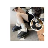 Botas de nieve cortas con nudo de lazo para mujer, zapatos de invierno de felpa y aislamiento, impermeables, de algodón, para el hogar - details 25