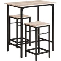 Juego de Mesa Comedor Conjunto de Mesa Alta de Bar con 4 Taburetes y 1 Mesa Gris - details 17