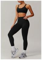 Sujetador de Yoga cruzado con espalda con fugas para mujer, Top deportivo ajustado a prueba de golpes de secado rápido para gimnasio, Top deportivo para correr al aire libre, camiseta sin mangas de Color sólido - details 12