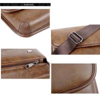Bolso de hombro vintage para hombre, bandolera de moda, bolsos pequeños, bolso de mano de cuero PU Retro - details 8