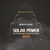 NORTH EDGE EVOQUE reloj táctico solar para exteriores brújula hora mundial 50M resistente al agua - details 0