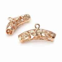 Colgantes de tubo curvado de nube de latón, Color oro de 18K de alta calidad, conector de pulsera, suministros para fabricación de joyas, accesorios Diy - details 2