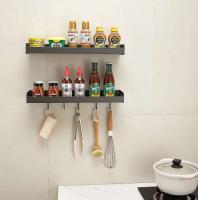 Estante de organización montado en la pared con iluminación para condimentos de pared, gancho de cocina - details 1