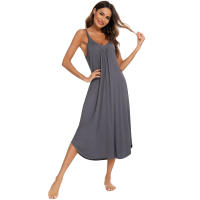 2025 Ropa de verano nueva, ropa de casa, ropa de mujer europea, camisón sexy con tirantes cómodos y de gran vuelo. - details 4