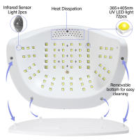Secador potente de 320W y 72LED con pantalla táctil grande, lámpara de secado profesional para todo tipo de esmaltes de uñas de Gel - details 14