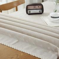 Manteles de alta calidad, diseños florales de Margarita, elegantes bordes ENCE, textiles rectangulares mezclados con lino de algodón, utilizados para - details 8