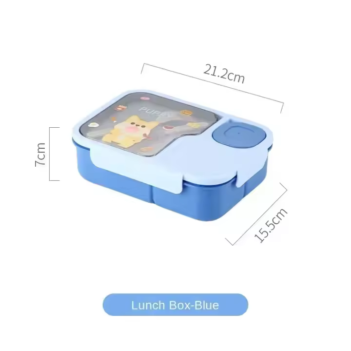 Fiambrera Bento Kawaii para Niños y Niñas Caja de Alimentos Caliente con 3 Rejillas para Sandwiches y Aperitivos Especial para Almacenamiento de Alimentos - 1